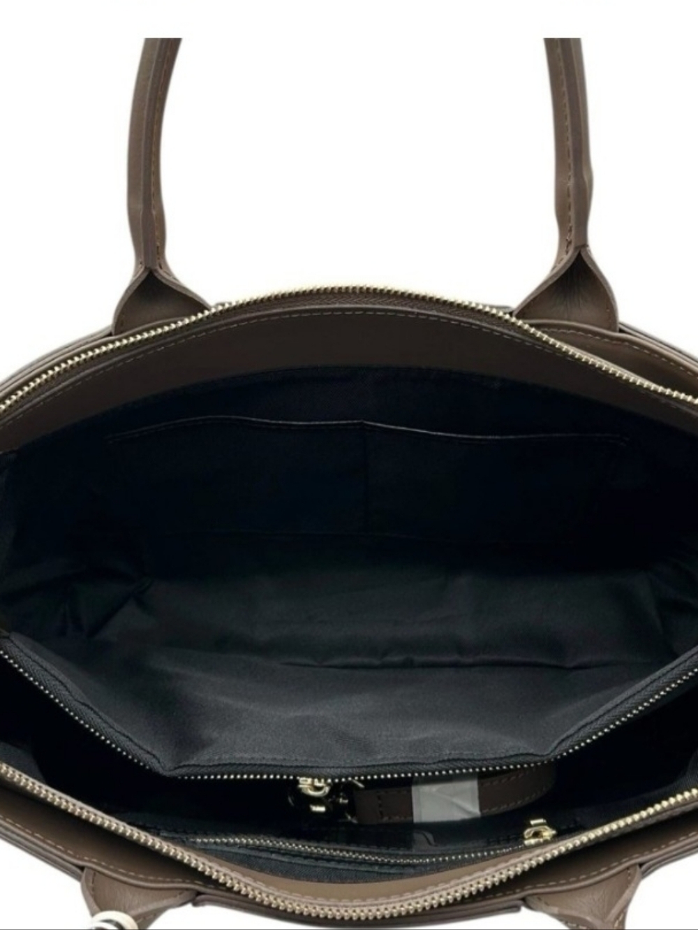 💥Sale💥Isadora Made In Italy Suede Large Woven Shoulder Satchel In Taupe - Picture 6 of 13